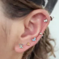 Ear Cartilage Rings & Studs Heart Copper Plating Artificial Gemstones main image 2