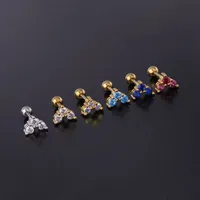 Ear Cartilage Rings & Studs Heart Copper Plating Artificial Gemstones main image 3