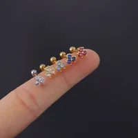 Ear Cartilage Rings & Studs Fashion Geometric Copper Plating Artificial Gemstones main image 3
