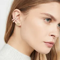 Wholesale Jewelry Lady Geometric Alloy Artificial Gemstones Inlaid Pearls Earrings main image 4
