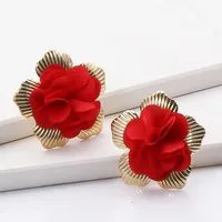 Korean Flower Cloth Earrings Wholesale main image 2
