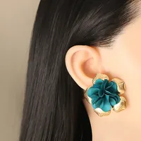 Korean Flower Cloth Earrings Wholesale main image 4