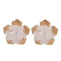Korean Flower Cloth Earrings Wholesale sku image 3