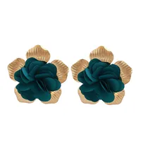 Korean Flower Cloth Earrings Wholesale sku image 7