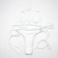 Fashion Solid Color Strappy Bikini sku image 7
