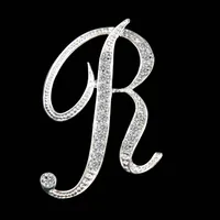 Simple 26 English Alphabet Diamond Brooch Wholesale main image 2