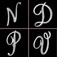 Simple 26 English Alphabet Diamond Brooch Wholesale main image 3
