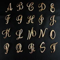 Simple 26 English Alphabet Diamond Brooch Wholesale main image 4