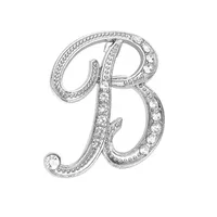 Simple 26 English Alphabet Diamond Brooch Wholesale main image 5