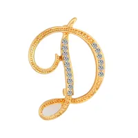 Simple 26 English Alphabet Diamond Brooch Wholesale sku image 18