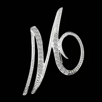Simple 26 English Alphabet Diamond Brooch Wholesale sku image 15