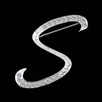 Simple 26 English Alphabet Diamond Brooch Wholesale sku image 31