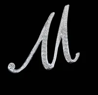 Simple 26 English Alphabet Diamond Brooch Wholesale sku image 9