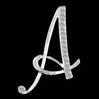 Simple 26 English Alphabet Diamond Brooch Wholesale sku image 1