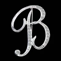 Simple 26 English Alphabet Diamond Brooch Wholesale sku image 2