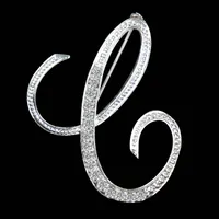 Simple 26 English Alphabet Diamond Brooch Wholesale sku image 3