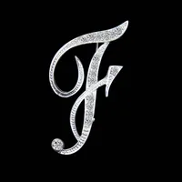 Simple 26 English Alphabet Diamond Brooch Wholesale sku image 26