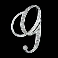 Simple 26 English Alphabet Diamond Brooch Wholesale sku image 27