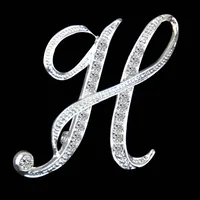 Simple 26 English Alphabet Diamond Brooch Wholesale sku image 5