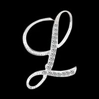 Simple 26 English Alphabet Diamond Brooch Wholesale sku image 8