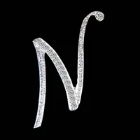 Simple 26 English Alphabet Diamond Brooch Wholesale sku image 10