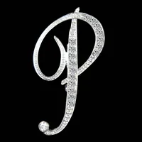 Simple 26 English Alphabet Diamond Brooch Wholesale sku image 29
