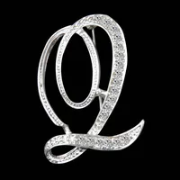 Simple 26 English Alphabet Diamond Brooch Wholesale sku image 12