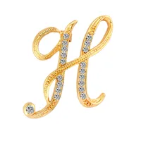 Simple 26 English Alphabet Diamond Brooch Wholesale sku image 40