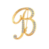 Simple 26 English Alphabet Diamond Brooch Wholesale sku image 35