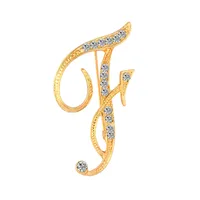 Simple 26 English Alphabet Diamond Brooch Wholesale sku image 38
