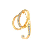 Simple 26 English Alphabet Diamond Brooch Wholesale sku image 39