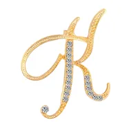 Simple 26 English Alphabet Diamond Brooch Wholesale sku image 42