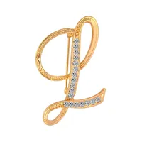 Simple 26 English Alphabet Diamond Brooch Wholesale sku image 20