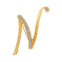 Simple 26 English Alphabet Diamond Brooch Wholesale sku image 44