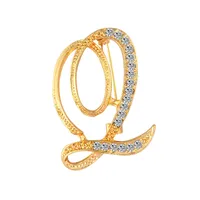 Simple 26 English Alphabet Diamond Brooch Wholesale sku image 46