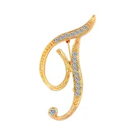 Simple 26 English Alphabet Diamond Brooch Wholesale sku image 49