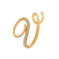 Simple 26 English Alphabet Diamond Brooch Wholesale sku image 23