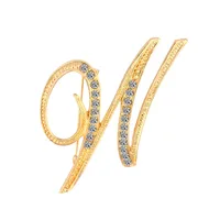 Simple 26 English Alphabet Diamond Brooch Wholesale sku image 50