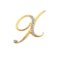 Simple 26 English Alphabet Diamond Brooch Wholesale sku image 51