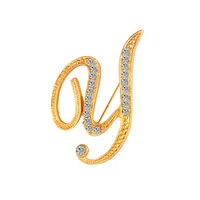Simple 26 English Alphabet Diamond Brooch Wholesale sku image 52