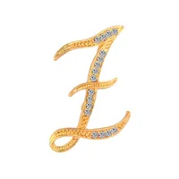 Simple 26 English Alphabet Diamond Brooch Wholesale sku image 24