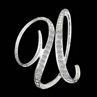 Simple 26 English Alphabet Diamond Brooch Wholesale sku image 32