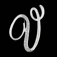 Simple 26 English Alphabet Diamond Brooch Wholesale sku image 14