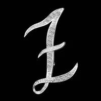Simple 26 English Alphabet Diamond Brooch Wholesale sku image 16