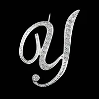Simple 26 English Alphabet Diamond Brooch Wholesale sku image 34