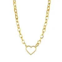 304 Stainless Steel 18K Gold Plated Simple Style Plating Heart Necklace main image 5
