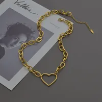 304 Stainless Steel 18K Gold Plated Simple Style Plating Heart Necklace sku image 1