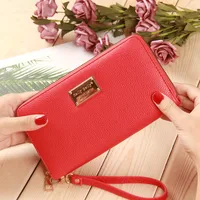 Korean Lychee Pattern Zipper Wallet main image 2