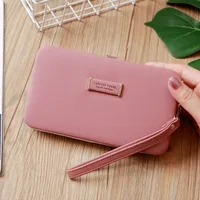 Korean Letter Solid Color Long Wallet main image 1