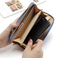 Korean Zipper Wallet Ladies Cross Pattern Bow Clutch Bag main image 4